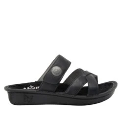 Victoriah Oiled Black Sandal -ALEGRIA Sales Store VIC 7414 S2